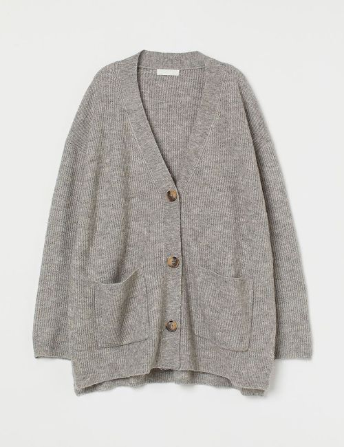 Slika Rib-knit cardigan - Gray