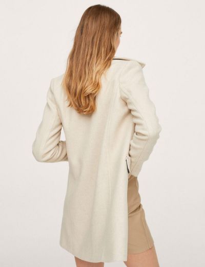 Slika Plain Collar Woolen Coat