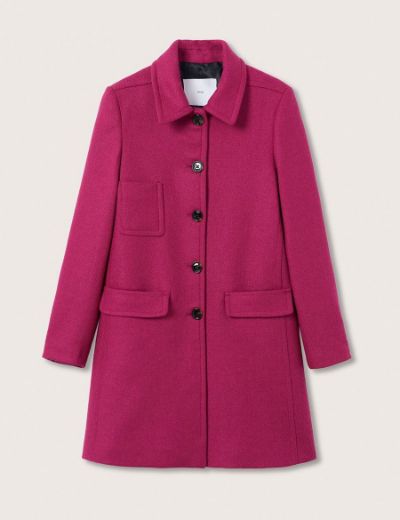 Slika Plain Collar Woolen Coat